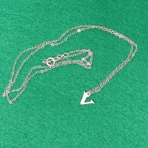 Sterling Letter V Necklace